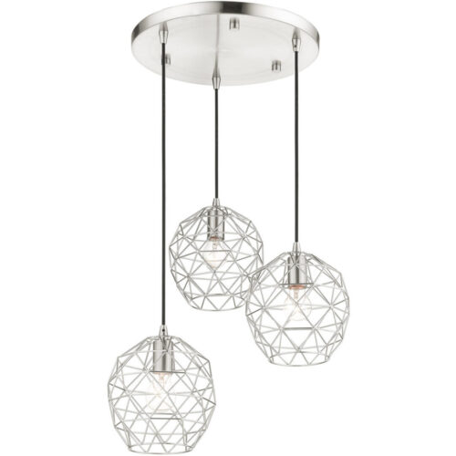 46593-91 3 Light Brushed Nickel Pendant-Lighting LumensPendant Lights