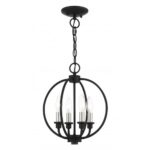 4 Light Black Chandelier with Steel base material-Lighting LumensChandeliers