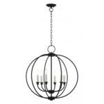 6 Light Black Chandelier with Steel base material-Lighting LumensChandeliers