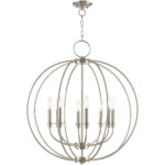 8 Light Brushed Nickel Chandelier with Steel base material-Lighting LumensChandeliers