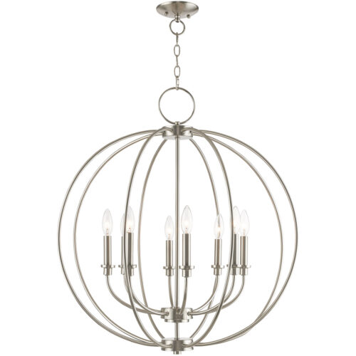 8 Light Brushed Nickel Chandelier with Steel base material-Lighting LumensChandeliers