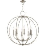 8 Light Brushed Nickel Chandelier with Steel base material-Lighting LumensChandeliers