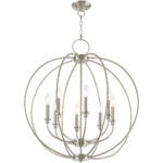 8 Light Brushed Nickel Chandelier with Steel base material-Lighting LumensChandeliers