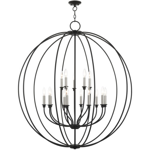 15 Light Black Chandelier with Steel base material-Lighting LumensChandeliers