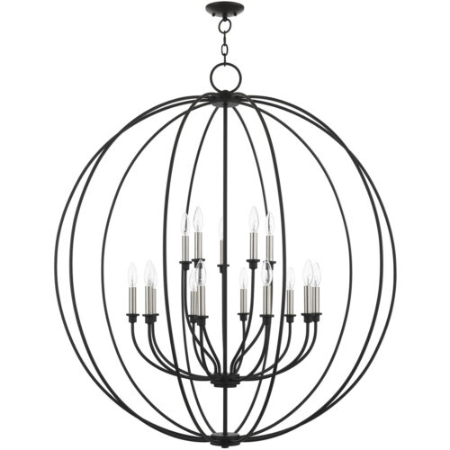 15 Light Black Chandelier with Steel base material-Lighting LumensChandeliers