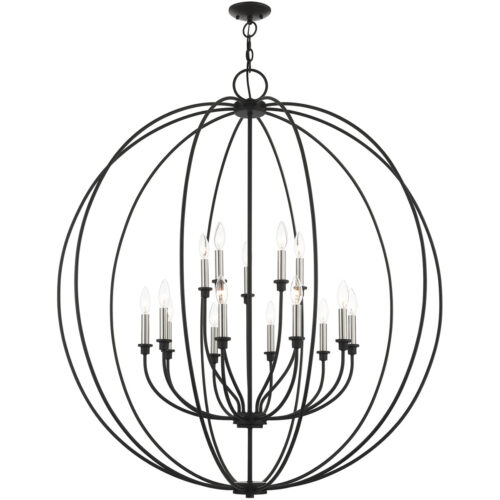 15 Light Black Chandelier with Steel base material-Lighting LumensChandeliers