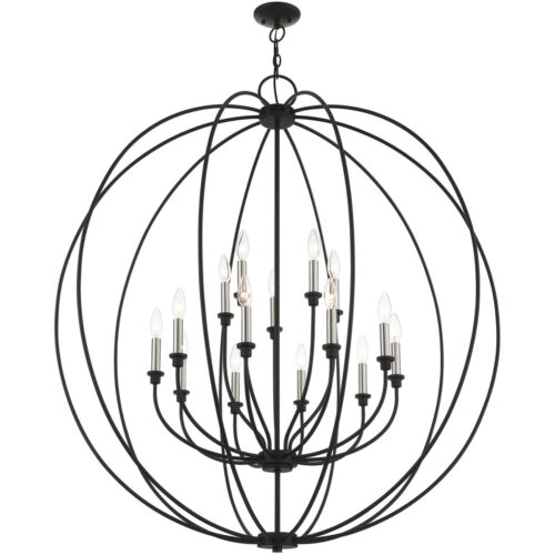 15 Light Black Chandelier with Steel base material-Lighting LumensChandeliers