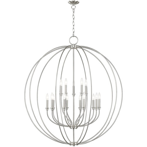 15 Light Brushed Nickel Foyer Chandelier with Steel base material-Lighting LumensChandeliers