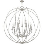 15 Light Brushed Nickel Foyer Chandelier with Steel base material-Lighting LumensChandeliers