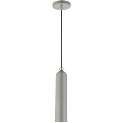 46751-90 1 Light Shiny Light Gray Pendant-Lighting LumensPendant Lights