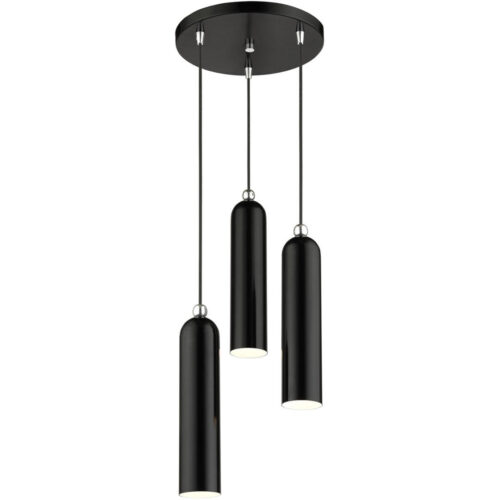 46753-68 3 Light Shiny Black Pendant-Lighting LumensPendant Lights