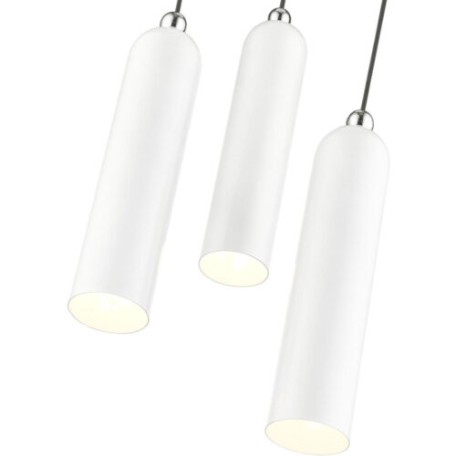 46753-69 3 Light Shiny White Pendant-Lighting LumensPendant Lights