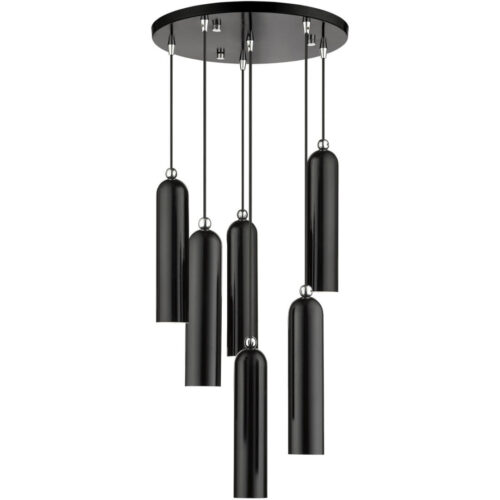 46756-68 6 Light Shiny Black Pendant-Lighting LumensPendant Lights