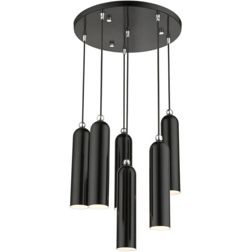 46756-68 6 Light Shiny Black Pendant-Lighting LumensPendant Lights