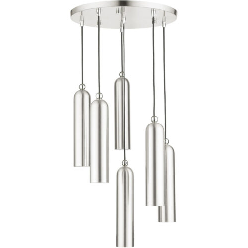 46756-91 6 Light Brushed Nickel Pendant-Lighting LumensPendant Lights