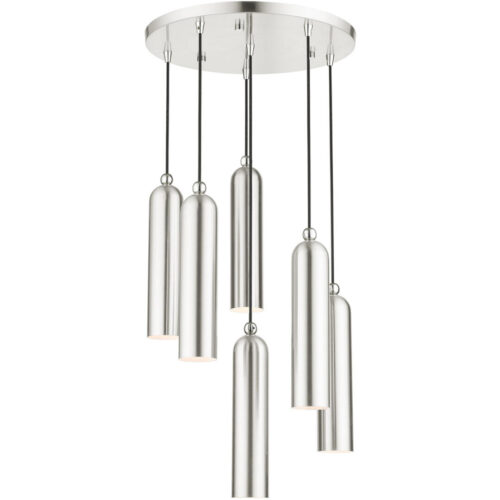 46756-91 6 Light Brushed Nickel Pendant-Lighting LumensPendant Lights