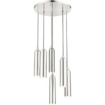 46756-91 6 Light Brushed Nickel Pendant-Lighting LumensPendant Lights