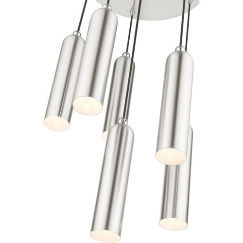 46756-91 6 Light Brushed Nickel Pendant-Lighting LumensPendant Lights