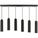 46757-68 6 Light Shiny Black Linear Pendant-Lighting LumensPendant Lights