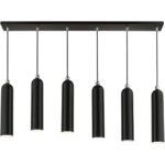 46757-68 6 Light Shiny Black Linear Pendant-Lighting LumensPendant Lights