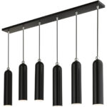 46757-68 6 Light Shiny Black Linear Pendant-Lighting LumensPendant Lights