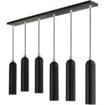 46757-68 6 Light Shiny Black Linear Pendant-Lighting LumensPendant Lights