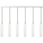 46757-69 6 Light Shiny White Finish  Linear Pendant-Lighting LumensPendant Lights