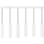 46757-69 6 Light Shiny White Finish  Linear Pendant-Lighting LumensPendant Lights