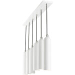 46757-69 6 Light Shiny White Finish  Linear Pendant-Lighting LumensPendant Lights