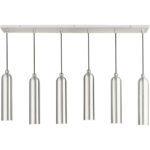 46757-91 6 Light Brushed Nickel Linear Pendant-Lighting LumensPendant Lights