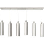 46757-91 6 Light Brushed Nickel Linear Pendant-Lighting LumensPendant Lights