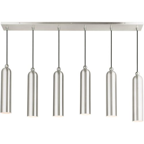 46757-91 6 Light Brushed Nickel Linear Pendant-Lighting LumensPendant Lights