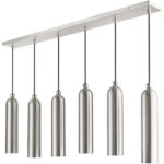 46757-91 6 Light Brushed Nickel Linear Pendant-Lighting LumensPendant Lights