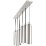 46757-91 6 Light Brushed Nickel Linear Pendant-Lighting LumensPendant Lights