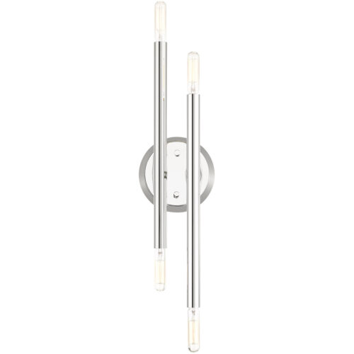 5.125 inch 4 Light Polished Chrome ADA Wall Sconce with Steel base material-Lighting LumensWall Sconces