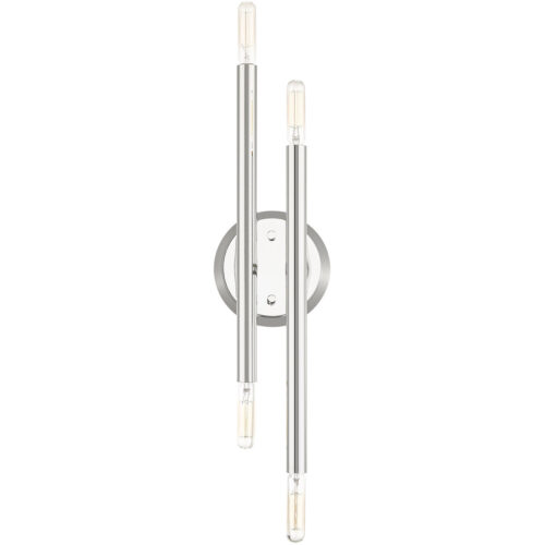 5.125 inch 4 Light Polished Chrome ADA Wall Sconce with Steel base material-Lighting LumensWall Sconces