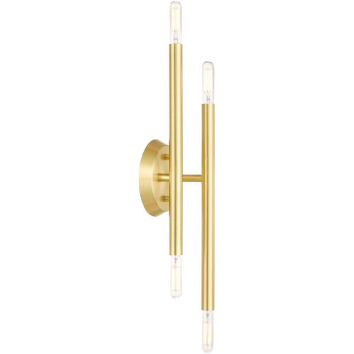 5.125 inch 4 Light Satin Brass ADA Wall Sconce with Steel base material-Lighting LumensWall Sconces