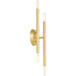 5.125 inch 4 Light Satin Brass ADA Wall Sconce with Steel base material-Lighting LumensWall Sconces