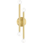 5.125 inch 4 Light Satin Brass ADA Wall Sconce with Steel base material-Lighting LumensWall Sconces