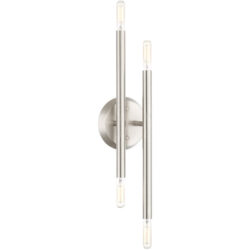 5.125 inch 4 Light Brushed Nickel ADA Wall Sconce with Steel base material-Lighting LumensWall Sconces