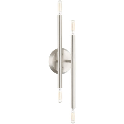 5.125 inch 4 Light Brushed Nickel ADA Wall Sconce with Steel base material-Lighting LumensWall Sconces