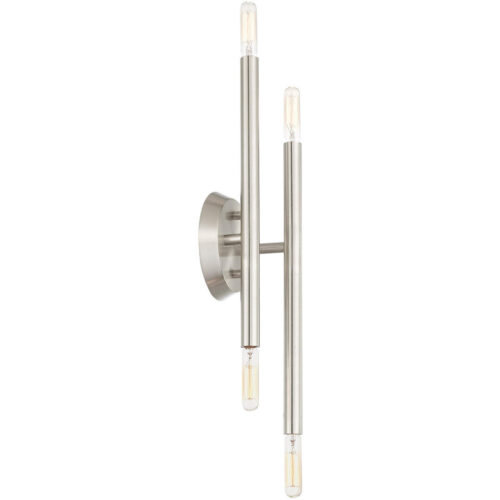 5.125 inch 4 Light Brushed Nickel ADA Wall Sconce with Steel base material-Lighting LumensWall Sconces