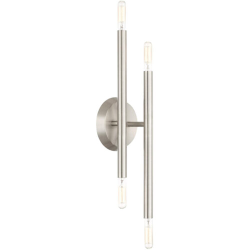 5.125 inch 4 Light Brushed Nickel ADA Wall Sconce with Steel base material-Lighting LumensWall Sconces