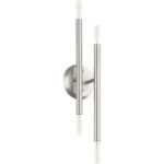 5.125 inch 4 Light Brushed Nickel ADA Wall Sconce with Steel base material-Lighting LumensWall Sconces