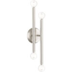 5.125 inch 4 Light Brushed Nickel ADA Wall Sconce with Steel base material-Lighting LumensWall Sconces