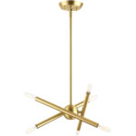 6 Light Satin Brass Mini Chandelier with Steel base material-Lighting LumensChandeliers