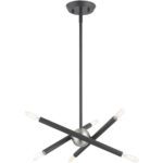 6 Light Scandinavian Gray Mini Chandelier with Steel base material-Lighting LumensChandeliers