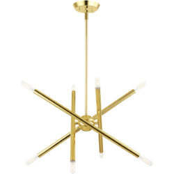 8 Light Polished Brass Chandelier with Steel base material-Lighting LumensChandeliers