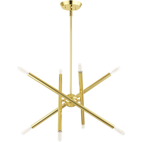 8 Light Polished Brass Chandelier with Steel base material-Lighting LumensChandeliers