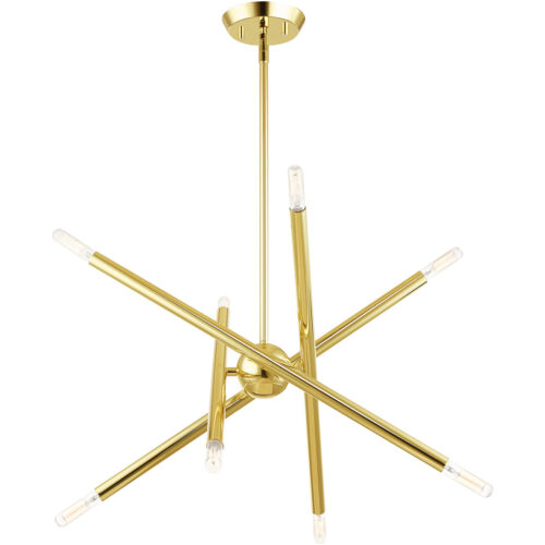 8 Light Polished Brass Chandelier with Steel base material-Lighting LumensChandeliers